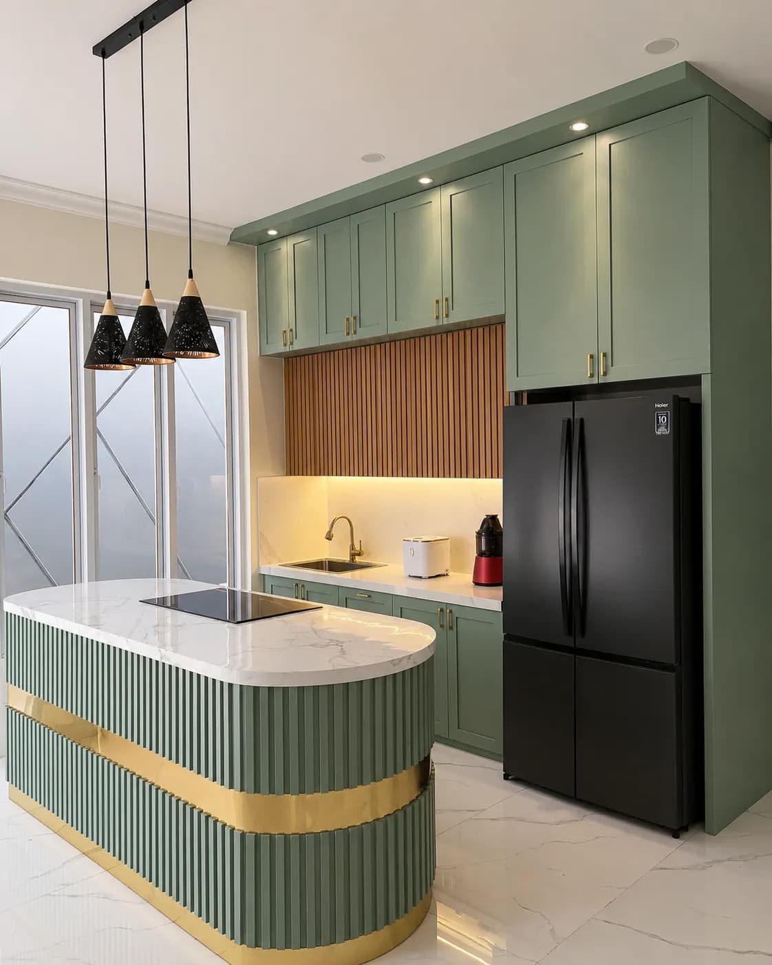 Kitchen Set & Pantry custom karya Niscala Furniture, finishing semi classic - detail 4
