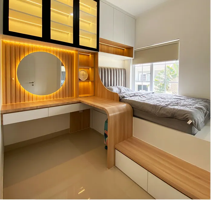 Interior Rumah Subsidi custom karya Niscala Furniture, di Bukit Cipageran Indah, Cimahi - detail 4
